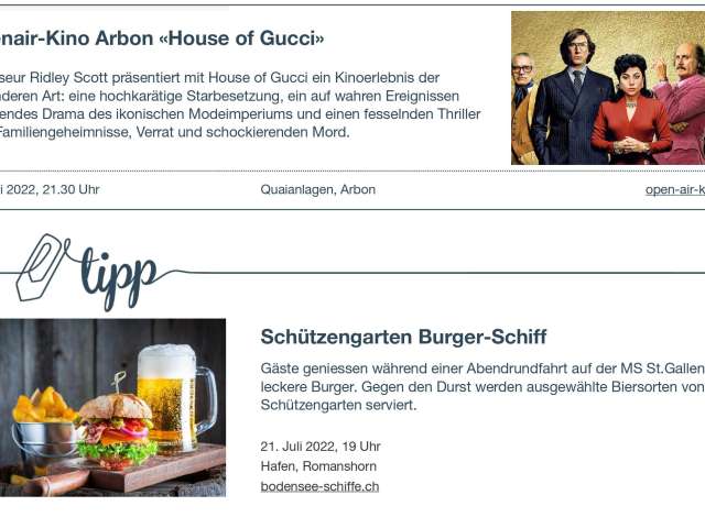 Package: Wochentipps und Bildschirm-Werbung